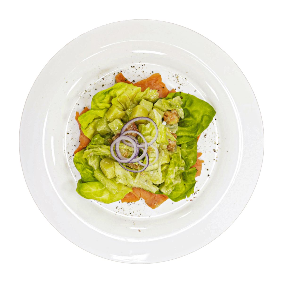 Салат с копченым лососем